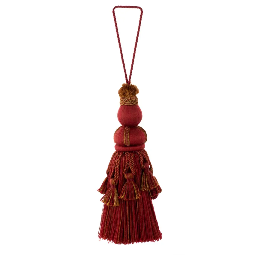 Cardinal Taupe Key Tassel Trimmings Upholstery Fabric by the Yard