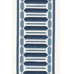 H5870 Ivory Navy Upholstery Fabric by the yard