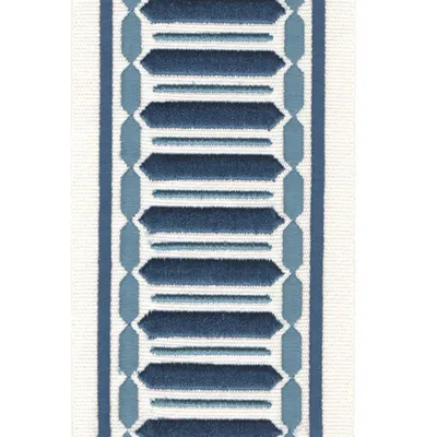 H5870 Ivory Navy Drapery and Upholstery Fabric by the yard