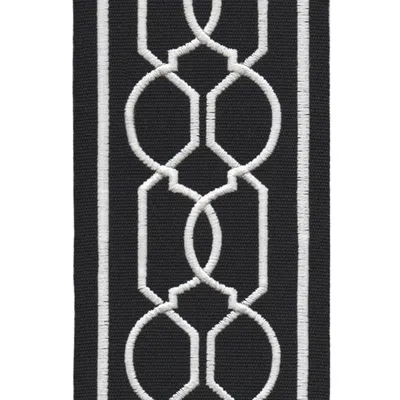 H9955 Black White Drapery and Upholstery Fabric by the yard