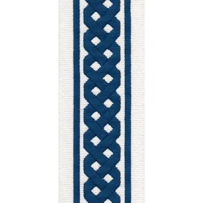 H5855 Ivory Navy Drapery and Upholstery Fabric by the yard