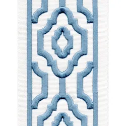 H1296 Ivory Blue Upholstery Fabric by the yard