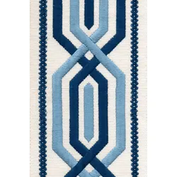 H1511 Ivory Blue Upholstery Fabric by the yard