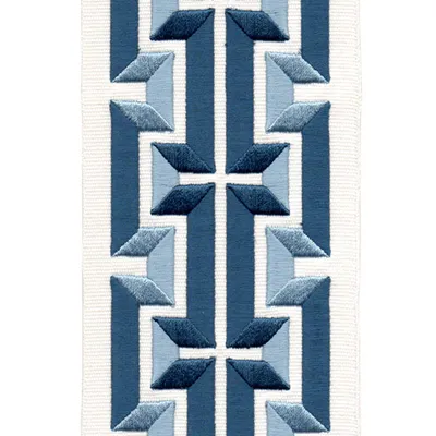 H6800 Ivory Navy Drapery and Upholstery Fabric by the yard