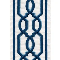 H9419 Ivory Navy Upholstery Fabric by the yard