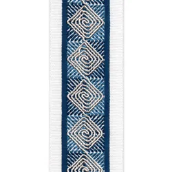 H7913 Ivory Navy Upholstery Fabric by the yard