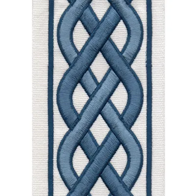 H1003 Ivory Blue Drapery and Upholstery Fabric by the yard