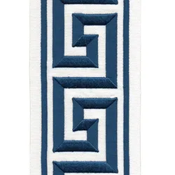 H7346 Ivory Navy Upholstery Fabric by the yard