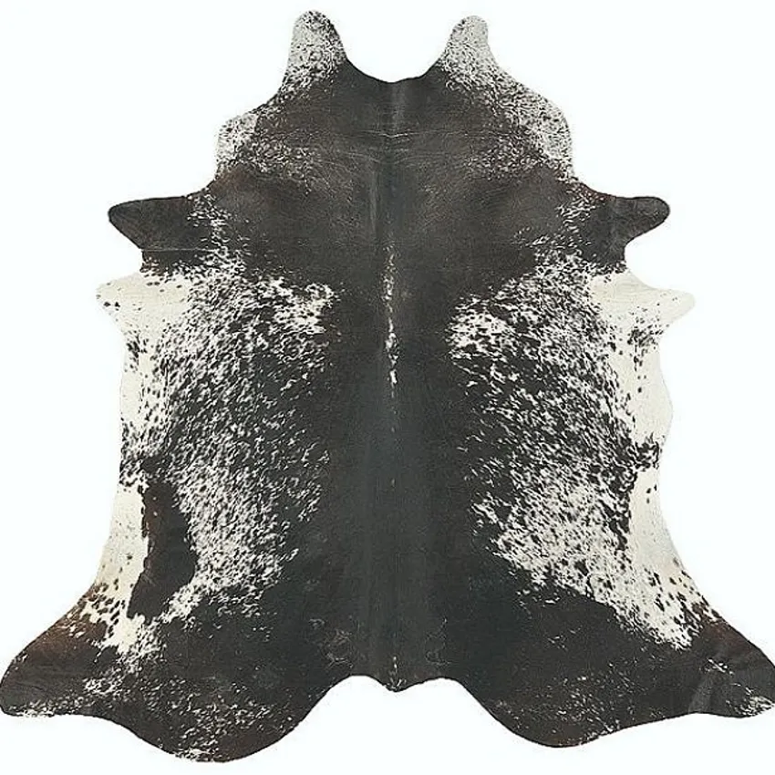 Black & White Speckled 100% Genuine Leather With Hair From South America by the Hide