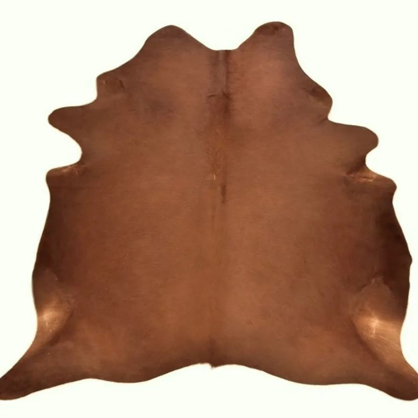 Solid Brown 100% Genuine Leather With Hair From South America by the Hide