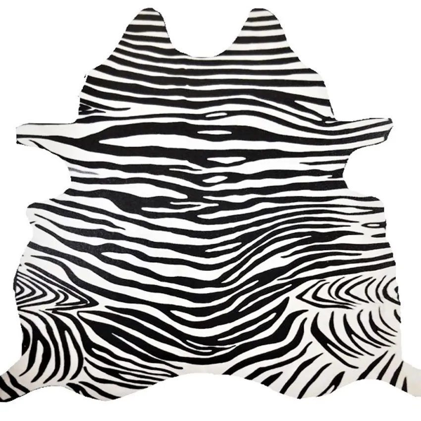 Zebra 100 Black & White 100% Genuine Leather With Hair From South America by the Hide