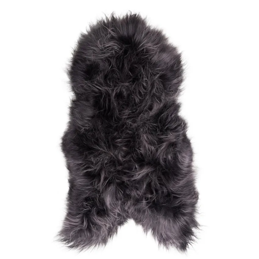 Graphite Long 100% Genuine Icelandic Sheepskin From Iceland by the Hide