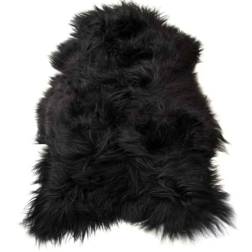 Blacky-Brown Long 100% Genuine Icelandic Sheepskin From Iceland by the Hide