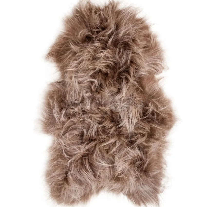 Taupe Long 100% Genuine Icelandic Sheepskin From Iceland by the Hide