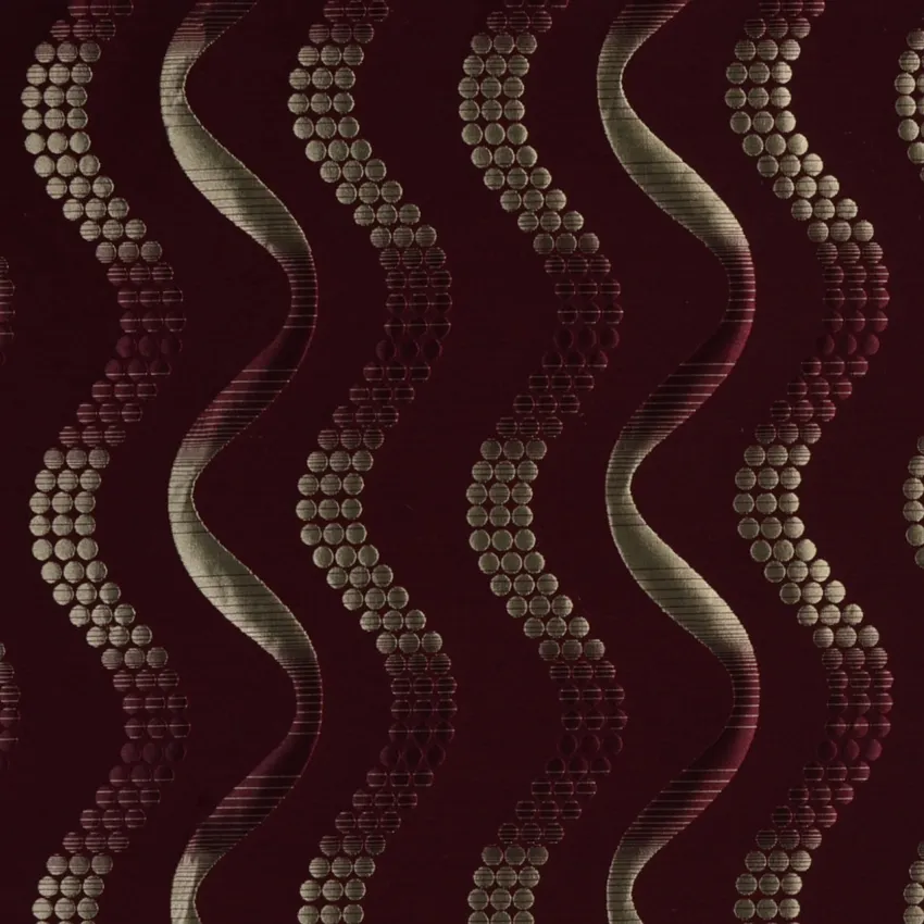 Cinnamon Metallic and Red Contemporary Damask Drapery Fabric by the Yard