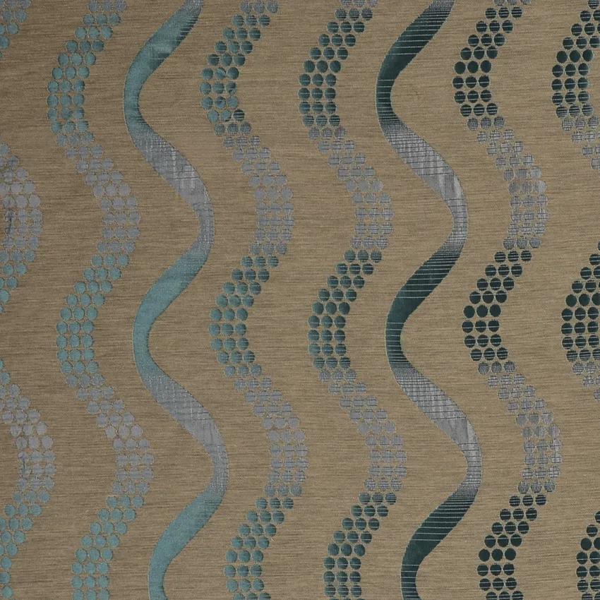 Teal Blue and Gray Contemporary Damask Drapery and Upholstery Fabric by