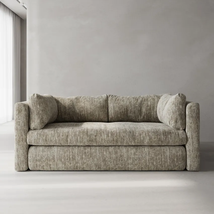 Parch Beige and Tan Textured Velvet Upholstery Fabric by the Yard — Upholstery Fabric