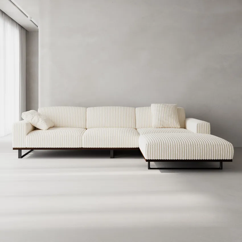Ivory White Textured Corduroy Upholstery Fabric by the Yard — Upholstery Fabric