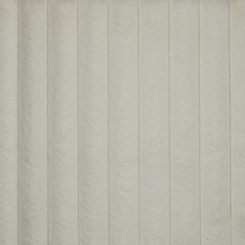Cream White Textured Corduroy Upholstery Fabric by the Yard