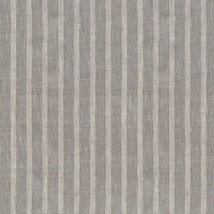 Natural and Grey and Silver Stripe Linen Curtain Fabric by the Yard