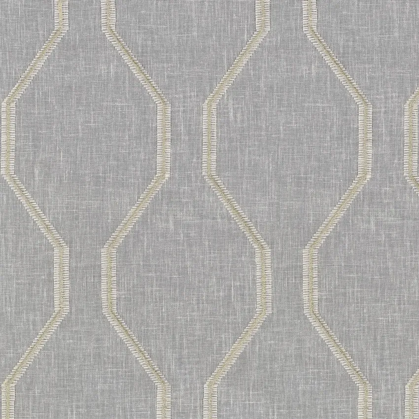 Champagne and Grey and Silver Abstract Cotton Or Cotton Blend Curtain Fabric by the Yard