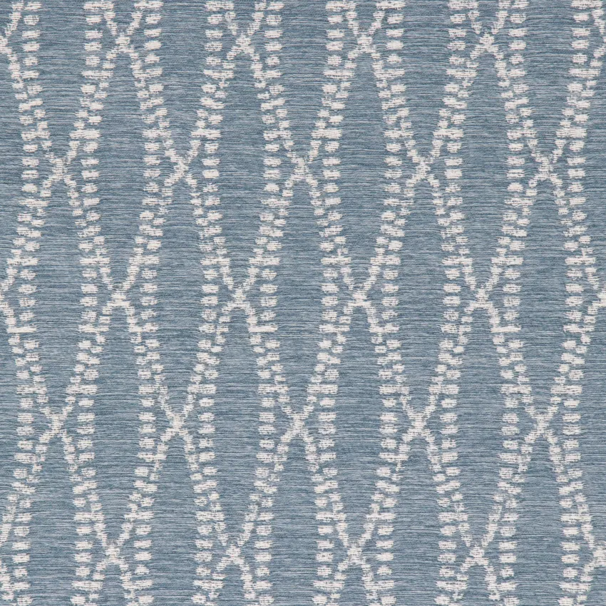 Chambray Blue Geometric Woven Upholstery Fabric by the Yard