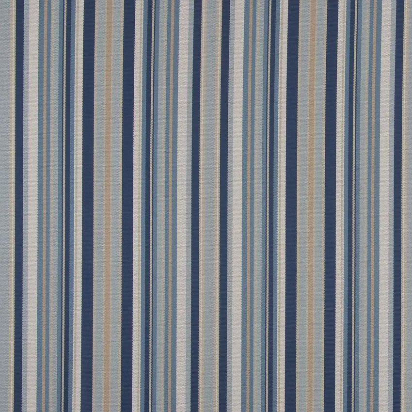 Atlantic Blue Stripe Woven Upholstery Fabric by the Yard