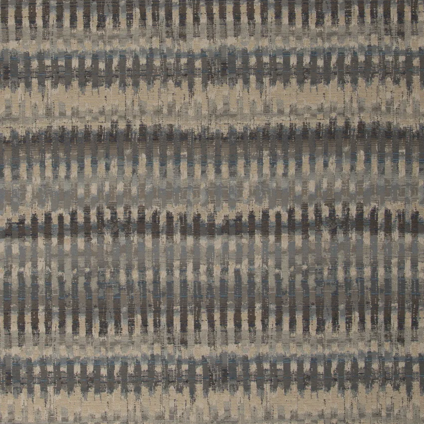 Denim Blue Stripe Chenille Upholstery Fabric by the Yard