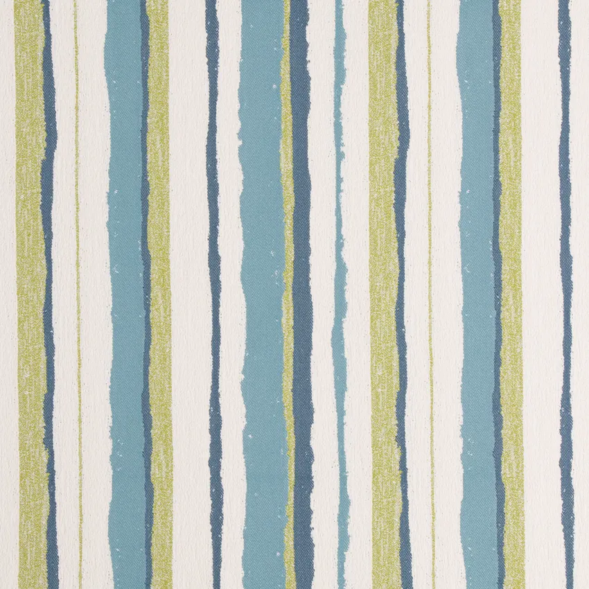Cerulean Blue Stripe Woven Upholstery Fabric by the Yard