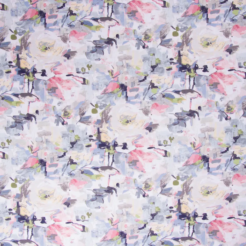 English Garden Green Floral Print Upholstery Fabric by the Yard