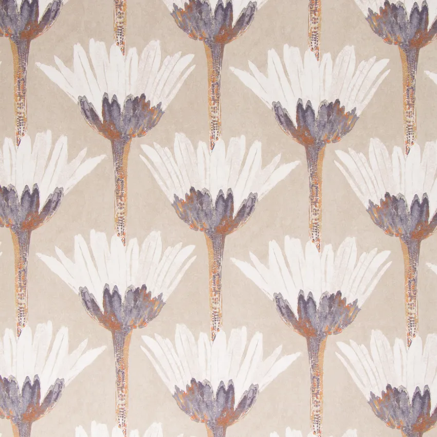 Dune Beige and Tan and Neutral Floral Print Upholstery Fabric by the Yard