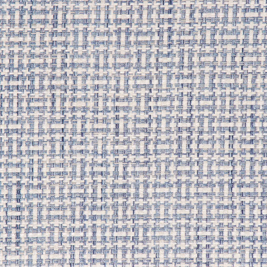 Atlantic Blue Geometric Basketweave Upholstery Fabric by the Yard
