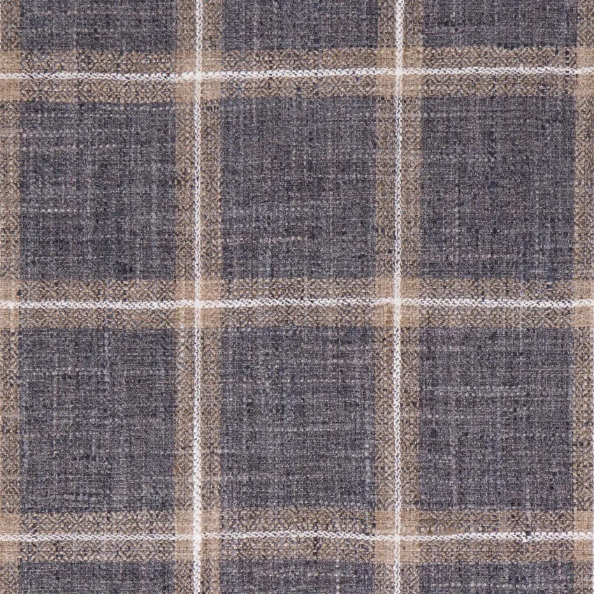 Slate Grey and Silver Plaid Woven Upholstery Fabric by the Yard