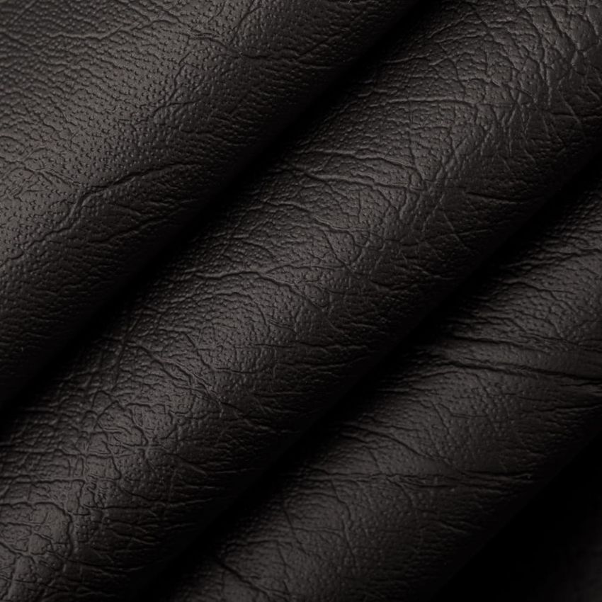 Ebony Black Leather Grain Vinyl Upholstery Fabric by the Yard — Upholstery Fabric