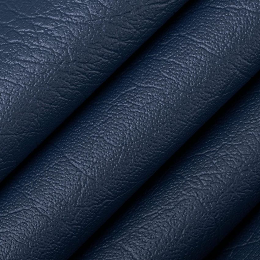 Indigo Blue Leather Grain Vinyl Upholstery Fabric by the Yard — Upholstery Fabric