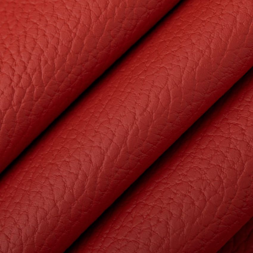 Apple Red & Burgundy Leather Grain Vinyl Upholstery Fabric by the Yard — Upholstery Fabric