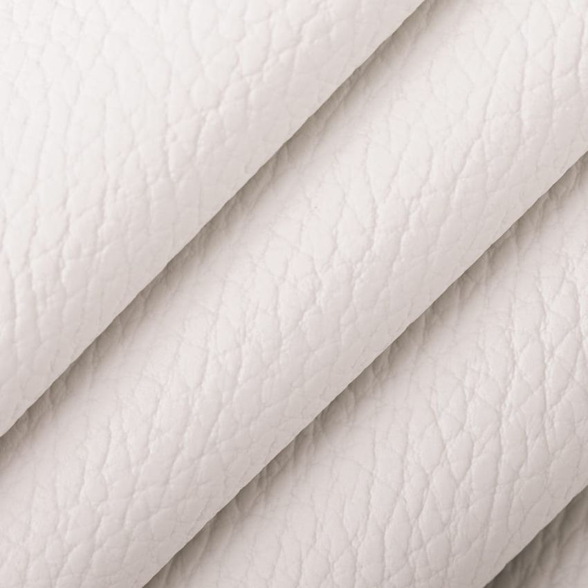 Cotton White & Ivory Leather Grain Vinyl Upholstery Fabric by the Yard — Upholstery Fabric
