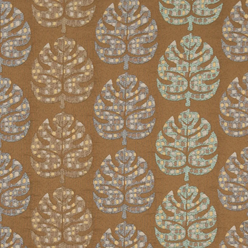 Honey Brown Abstract & Geometric Woven Patterns Upholstery Fabric by the Yard