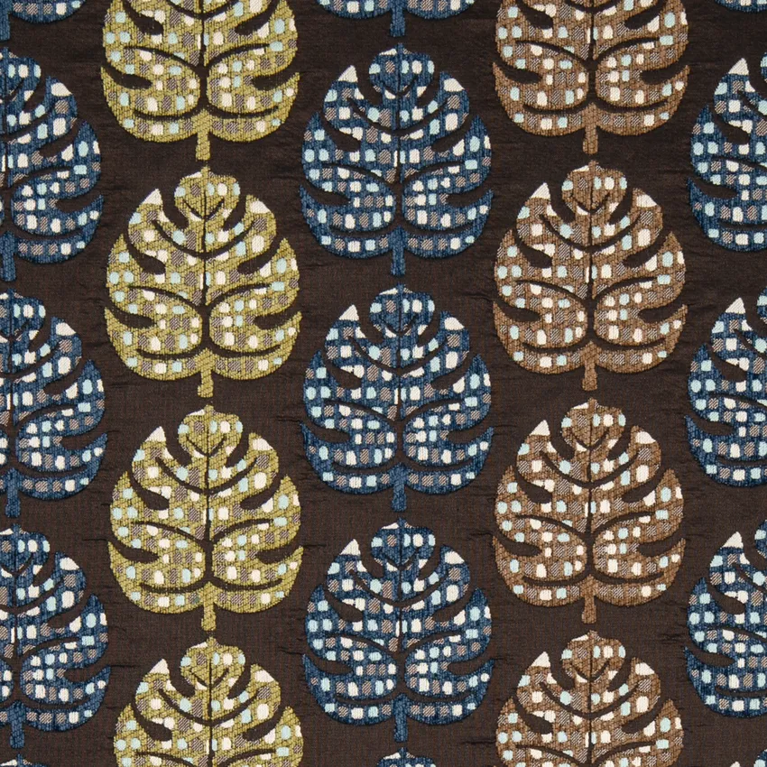 Umber Brown Abstract & Geometric Woven Patterns Upholstery Fabric by the Yard