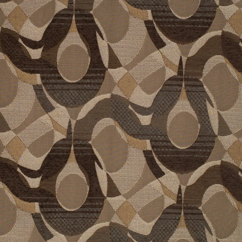 Mocha Brown Abstract & Geometric Woven Patterns Upholstery Fabric by the Yard