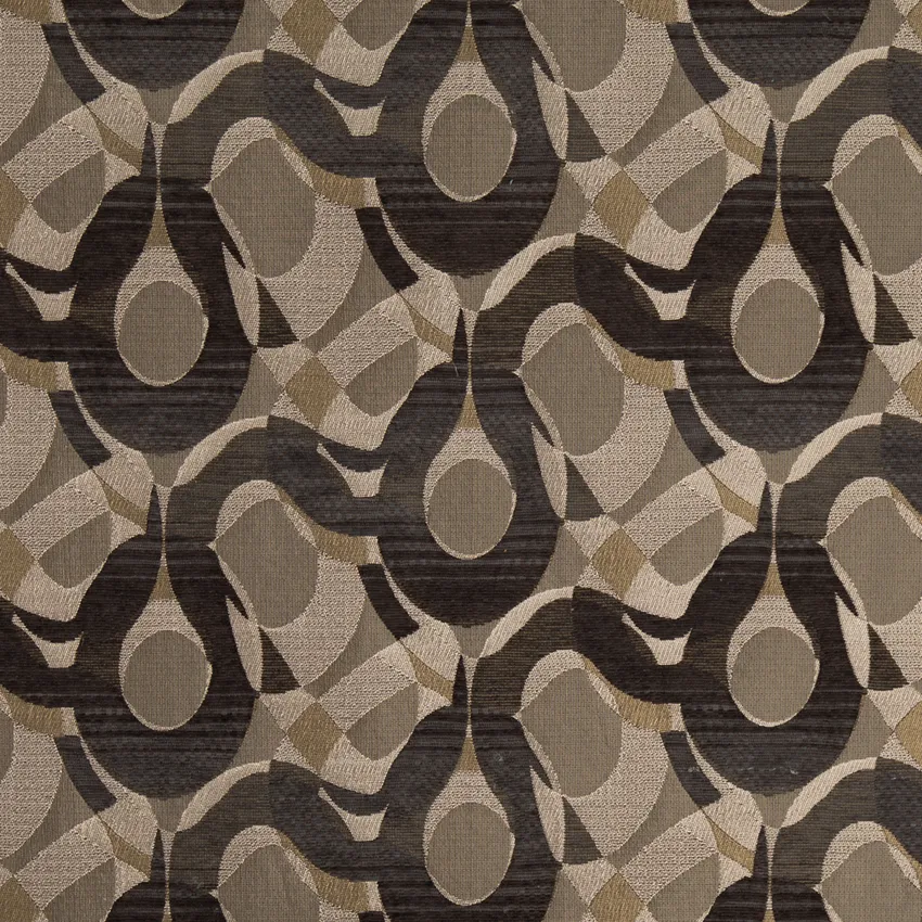 Espresso Brown Abstract & Geometric Woven Patterns Upholstery Fabric by the Yard