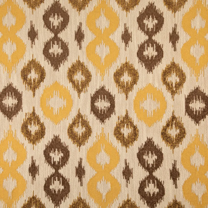 Marigold Brown and Gold & Yellow Abstract & Geometric Woven Patterns Upholstery Fabric by the Yard