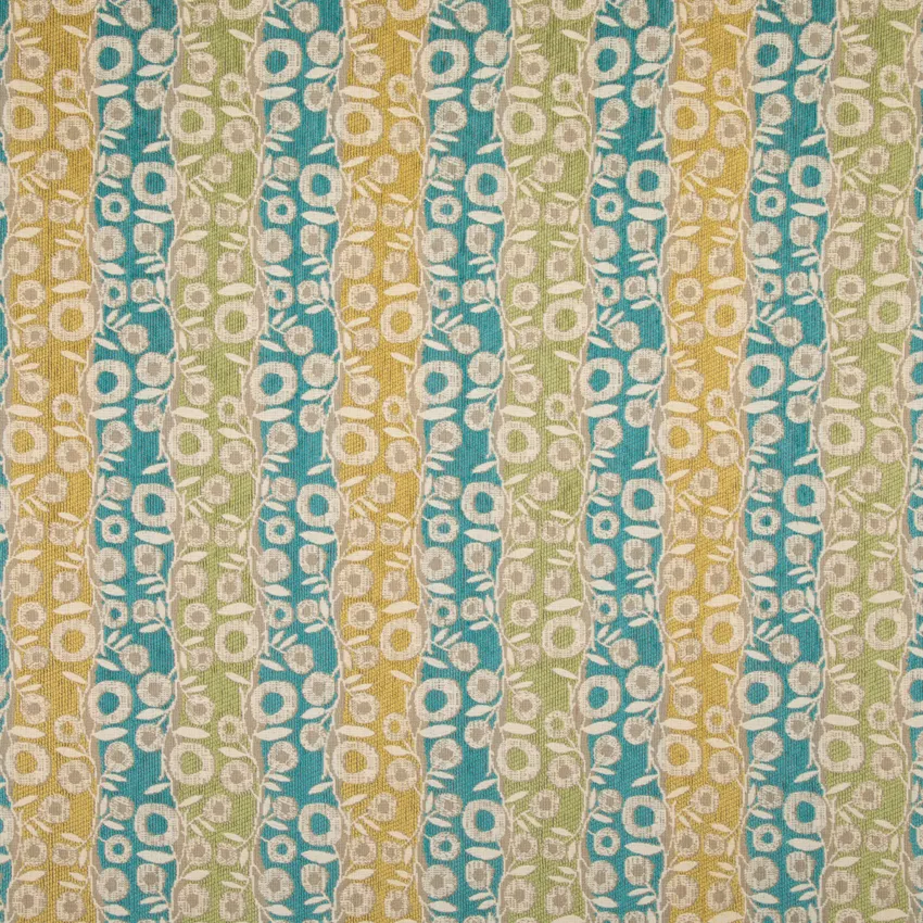 Seaspray Aqua & Teal Abstract & Geometric Woven Patterns Upholstery Fabric by the Yard