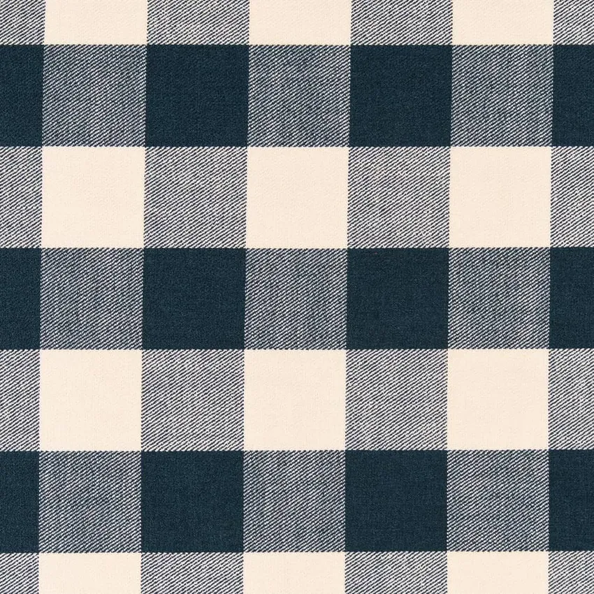 Cobalt Plaid Blue Check Damask Upholstery Fabric by the Yard